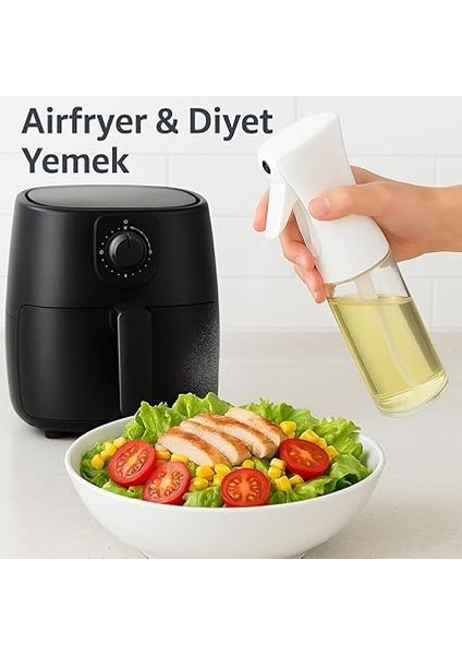 Cam Yağ Sprey Şişesi – 200ML Püskürtmeli Yağdanlık, Cam Gövde, Airfryer, Fırın ve Diyet Yemekler Için Yağ Püskürtücü Şişe modelleri