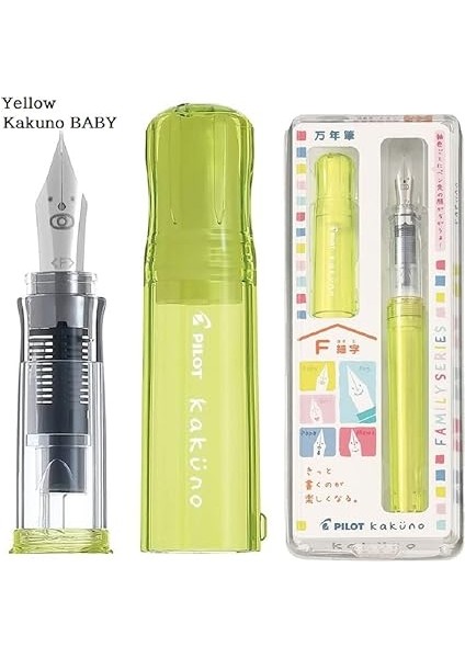 Dolma Kalem Kakuno Aile Serisi Kakuno Bebek Şeffaf Sarı Ince Uçlu Fka-1sr-Kbay-F Kanji Love Çıkartmalı, 13,1 x 1,5 x 2,0 cm modelleri