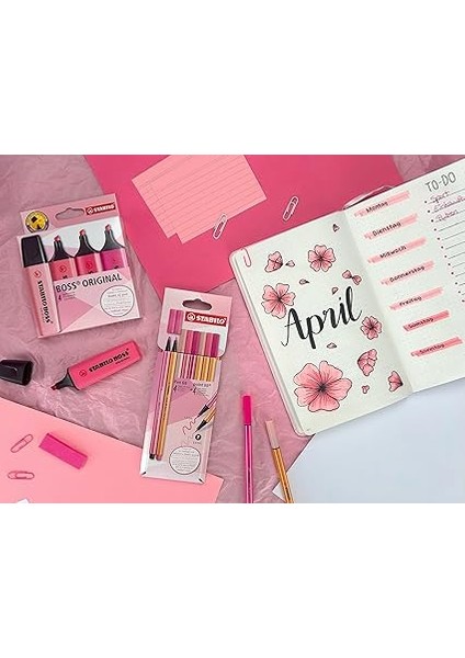 - Boss Orıgınal - Fosforlu Kalem - 4'lü Paket - Pembe Tonları indirimleri