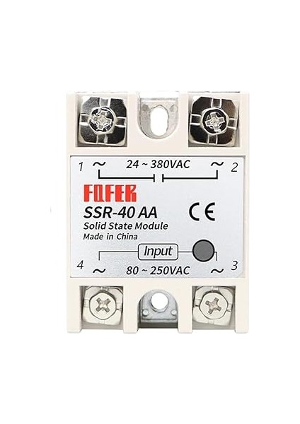 Ssr Röle 40A Ac 24-380V Tek Fazlı Solid State Röle Elektronik Anahtar Termostat Resiztans Motor Lamba Makine indirimleri