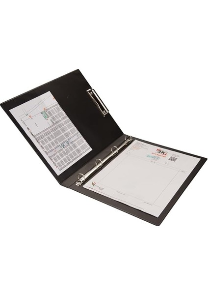 295S Biala Çift Mekanizmalı Klasör Sekreterlik ve 4 Halka Mekanizma, Siyah