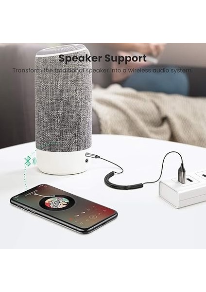 Mikrofonlu 3.5 mm Aux Bluetooth 5.3 Alıcı Adaptör Araç Kiti indirimleri