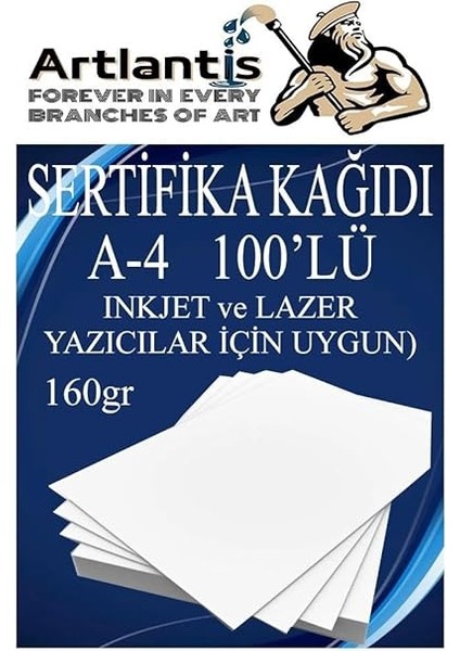 Sertifika Kağıdı Kalın 100 Adet Gramajlı Fotokopi Kağıdı 160 gr Tüm Yazıcılara Uyumlu 21X29.7 cm Kalın Baskı Kağıdı fiyatları