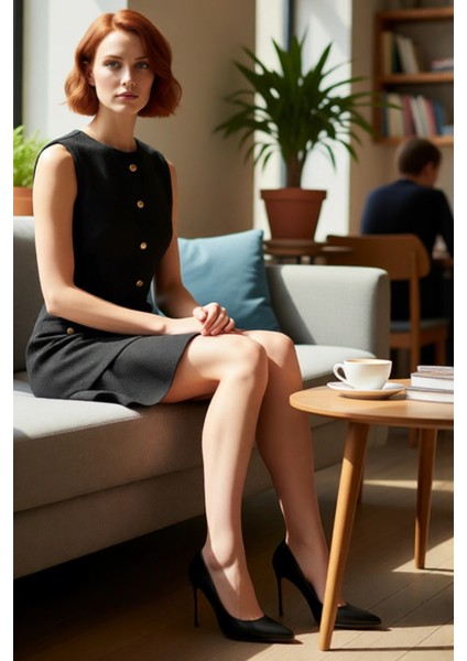 Kadın Tüvit Düğmeli A Kesim Kolsuz Mini Elbise Şık Bisiklet Yaka Tasarımıyla Kış Kombinlerine fiyatları