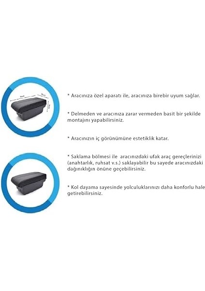 Clio 3 Clio 4 ile Uyumlu 2007-2016 Delmesiz Vidasız Kol Dayama Kolçak modelleri