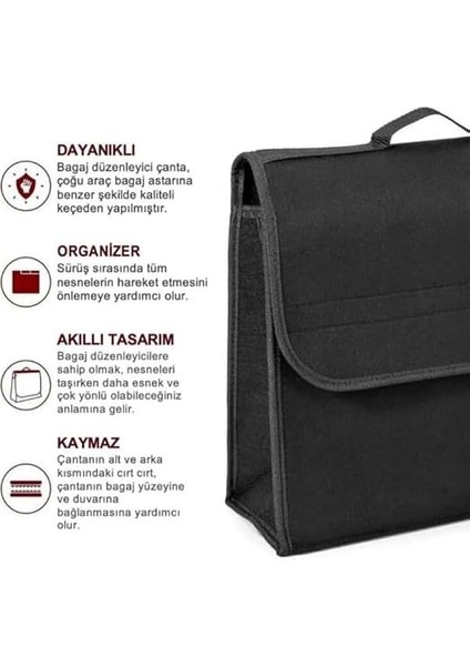 Araç Bagaj Düzenleyici Çanta - Keçe Araba Organizeri, Oto Için Eşya Düzenleme Aksesuarı - Otomobil Için Pratik Bagaj Düzeni Çantası indirimleri