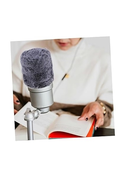 Mikrofon Rüzgarlık Muff Seti 2 Adet Evrensel Peluş Mikrofon Kılıfları Mk4 Gürültü Azaltma Siyah Gri Röportaj Sahnesi Ktv Için modelleri