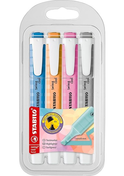 - Işaretleme Kalemi - Swing Cool Pastel - 4'lü Paket - Çeşitli Renkler