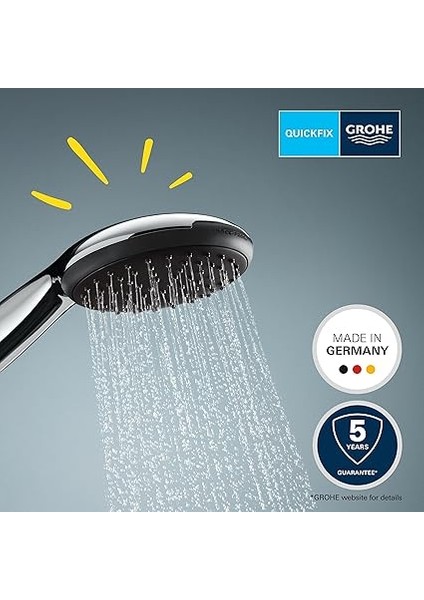 Vitalio Start 110 El Duşu, 3 Akışlı (Masaj, Yağmur &amp; Jet), Smartswitch, 110MM Yuvarlak Duş Başlığı, Silikon Halka, Kireç Önleyici Sistem, Krom, 26031001 fiyatları