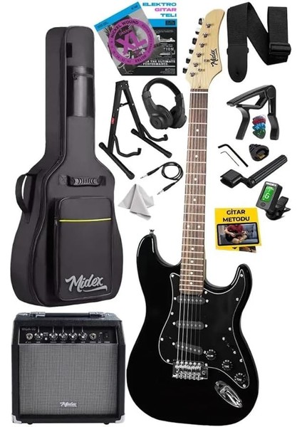 RPH-30BK-35AMP Gül Klavye Strat Kasa Sss 35W Elektro Gitar Seti