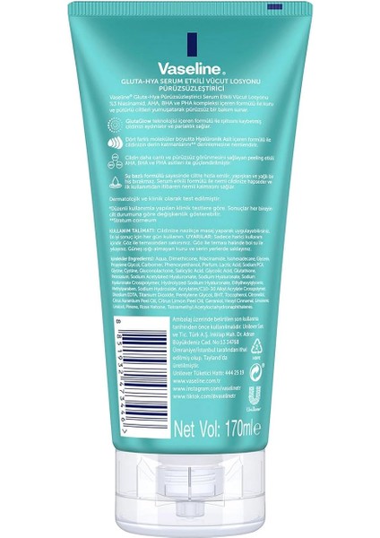 Gluta-Hya Serum Etkili Vücut Losyonu, Pürüzsüzleştirici, 170 Mililitre fiyatları