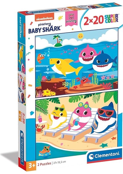 - 2X20 Parça Puzzle - Baby Shark