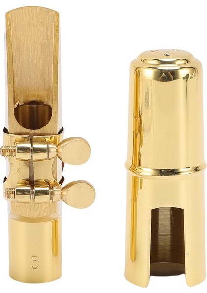Alto Saks Saksafon Ağızlık, Pirinç Metal Eb Alto Sax Ağızlıklar Saksafon Profesyonelleri ve Yeni Başlayanlar, 5 Bahşiş Açma Pirinç E Düz Sax Moutherip Cap