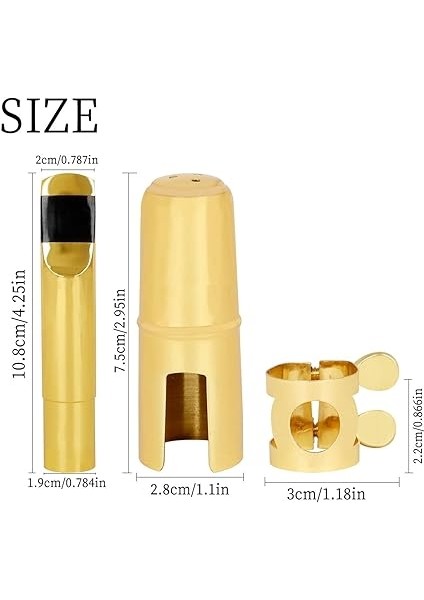 Alto Saks Saksafon Ağızlık, Pirinç Metal Eb Alto Sax Ağızlıklar Saksafon Profesyonelleri ve Yeni Başlayanlar, 5 Bahşiş Açma Pirinç E Düz Sax Moutherip Cap modelleri