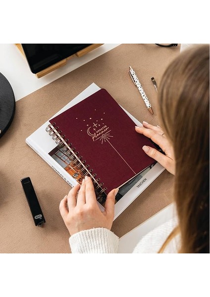 A5 Spiralli Keten Süresiz Planlayıcı Ajanda Bordo