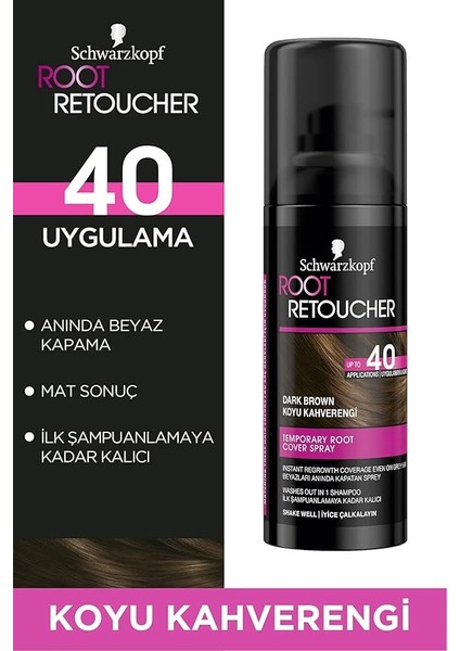 Root Retoucher Beyazları Anında Kapatan Sprey Boya Koyu Kahverengi 120 ml