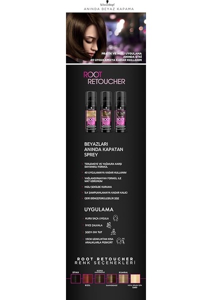 Root Retoucher Beyazları Anında Kapatan Sprey Boya Koyu Kahverengi 120 ml modelleri