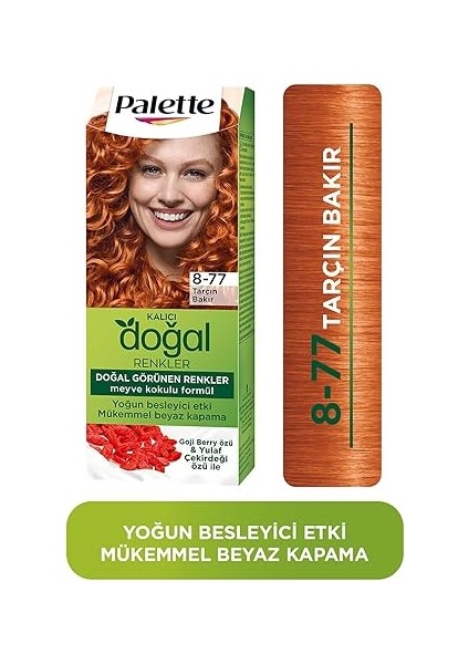 Kalıcı Doğal Renkler 8-77 Tarçın Bakır Goji Berry Özü &amp; Yulaf Çekirdeği Özlü Saç Boyası modelleri