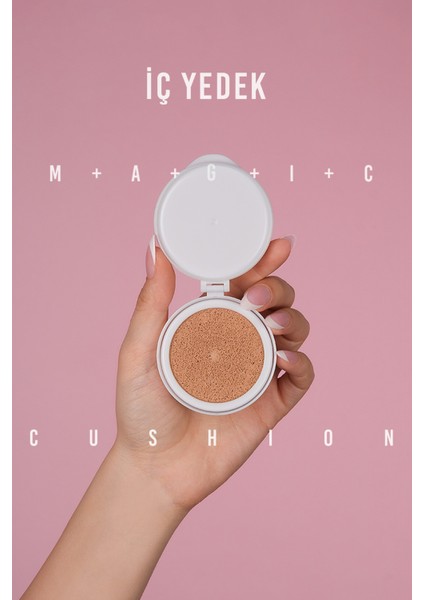 Yarı Mat Görünüm Sunan Cushion Fondöten (İç Yedek) Magic Cushion Cover Lasting SPF50+/PA+++ (No.23)