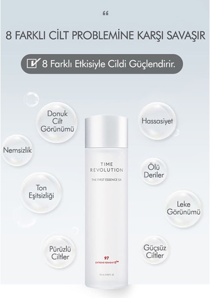 Fermante İçeriklere Sahip Aydınlatıcı&Nemlendirici Esans 150ml Time Revolution The First Esence 5X