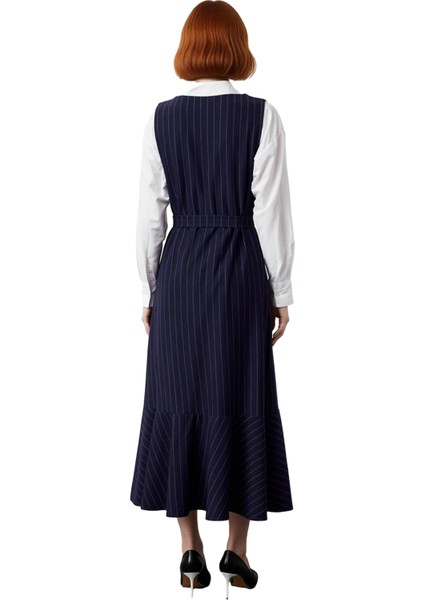 Kadın Jile Dokuma Çizgili Maxi Boy V Yaka Elbise Günlük Şıklık Için Ideal Seçim Kaliteli Şık fırsatları