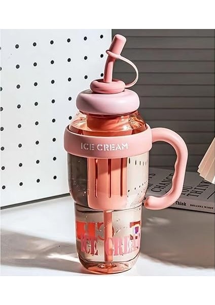 1300 ml Bpa Free Detoks Su Şişesi – Filtreli, Pipetli &amp; Saplı Spor Matara, Ice Bottle Suluk, Çay – Meyve – Buz Filtreli, Seyahat &amp; Okul Için Uygun (Bej) fiyatları