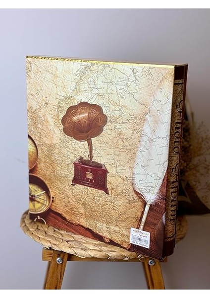 RS21 Fotoğraf Albümü 10X15CM 600 Lük Gramafon Desenli Kutulu Yatay Dikey Modeli fırsatları