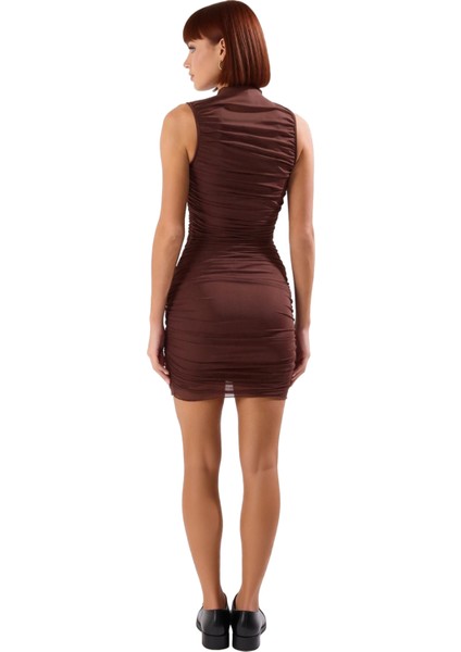 Kadın Bodycon Kolsuz Dik Yaka Örme Mini Elbise Şık Gece Kokteyl Davetleri Için Ideal Seçim fırsatları