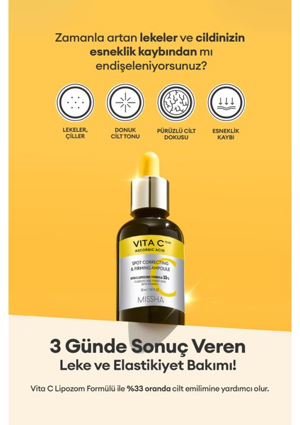Leke Karşıtı Sıkı Görünüm Sunan C Vitamini Ampulü 30ml Vita C Plus Spot Correcting & Firming Ampoule