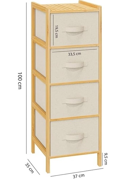 Bambu 4 Çekmeceli Dolap Organizer Çok Amaçlı Düzenleyici Şifonyer DB-0014 fiyatları