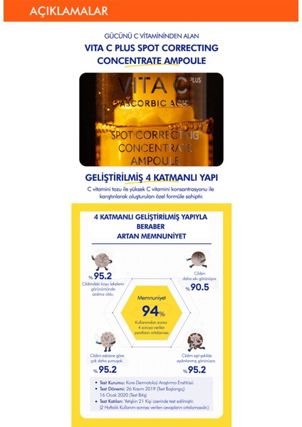 Leke Karşıtı C Vitamini %99 Saf Konsantre Serum Vita C Plus Spot Correcting Concentrate Ampoule