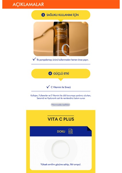 Leke Karşıtı C Vitamini %99 Saf Konsantre Serum Vita C Plus Spot Correcting Concentrate Ampoule