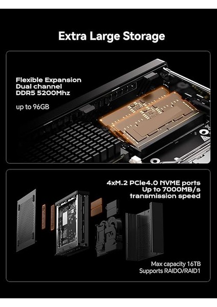 Ms-A1 Mini Workstation Mini Barebone Pc, Ddr5/4xm.2 Nvme Ssd, Dual 2.5g RJ45 Mini Pc,hdmı/dp/type-C,4xusb Ports,supports Amd Am5 Cpu,wifi 6e&amp;... indirimleri