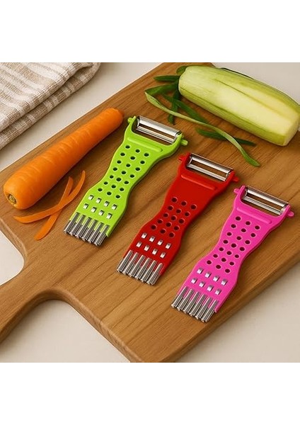 Çok Amaçlı Renkli Sebze Soyucu ve Julienne Rende – Paslanmaz Çelik Bıçaklı, Ergonomik Tasarım, Patates Havuç Kabak Için Pratik Mutfak Aleti fiyatları