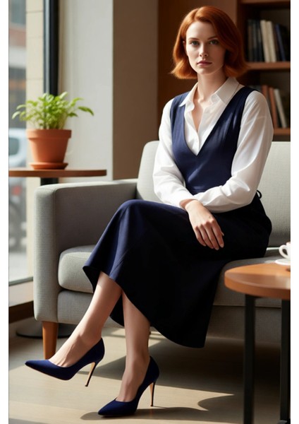 Kadın V Yaka Midi Boy Dokuma Jile Elbise %100 Pamuk Doğal Rahat Günlük Şıklık Için Ideal Seçim fiyatları