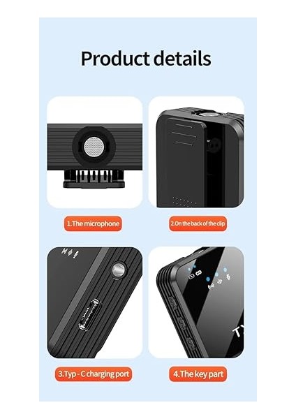 Kablosuz Yaka Mikrofonu Çift Mikrofon iPhone 16 ile Uyumlu Type-C Portlu Telefon Pc Tablet Video Kayıt Röportaj Canlı Yayın Vlog Kablosuz Mikrofon 1027 modelleri