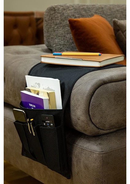 Kumandalık Dergi Gazete Düzenleyici Koltuk Kenarı Örtü (Siyah) fiyatları