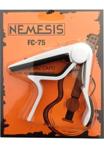Yonca Nemesis Fc-75 Gitar Ukulele Saz Bağlama (Kısa-Uzun) Akustik Klasik Electro Guitar Capo (Beyaz)