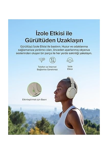 AUD008 Sf Kafaüstü Kulaklık-Krem - 60 Saat Oynatma Özellikli Kulak Üstü Kulaklık, Derin Bas, Cloudcushion Kulaklık fırsatları