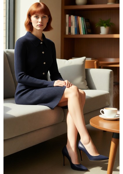 Kadın Polo Yaka Düz Fitilli Triko Mini Elbise Günlük Şıklığı Kış Boyunca Üstünüze Taşıyın. fiyatları