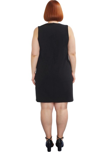 Kadın Büyük Beden Kolsuz Shift Kalıp Bisiklet Yaka Mini Dokuma Elbise Yaz Aylarının Yıldızı fırsatları