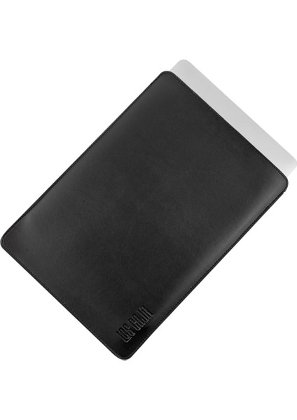 Caja Minimalist 14 Inç Laptop Kılıfı, Vegan Deri, Su Itici Özellikli, Bilgisayar Notebook Laptop Çantası (Siyah, 14 Inç)