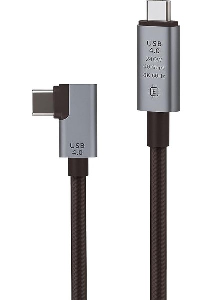 40GBPS 240W 4.0 Thunderbolt L Shape Type-C To Type-C Şarj, Data ve 8k 60Hz Data Transfer Kablosu Tip C 30 cm - PD240W fırsatları