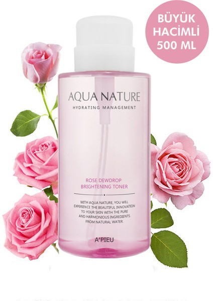 Aydınlatıcı ve Nemlendirici Tonik 500ml A'PIEU Aqua Nature Rose Dewdrop Brightening Toner fırsatları