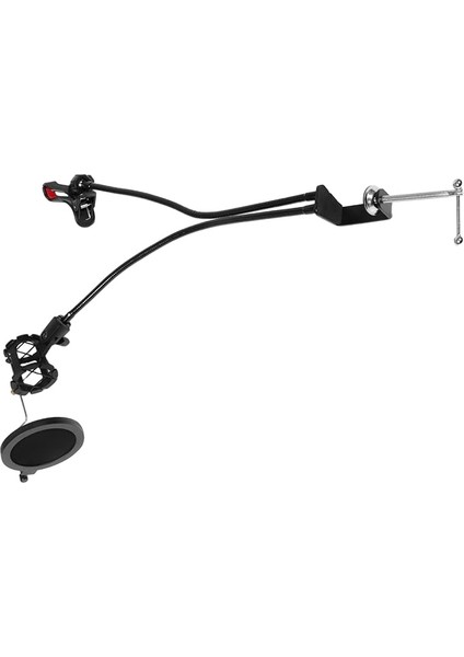 Canlı Yayın Podcast Kayıt Için Telefon Tutucu Filtreli Esnek Mikrofon Standı 360 Derece Dönüş Sağlam Masaüstü Tabanı Evrensel Telefon Uyumluluğu