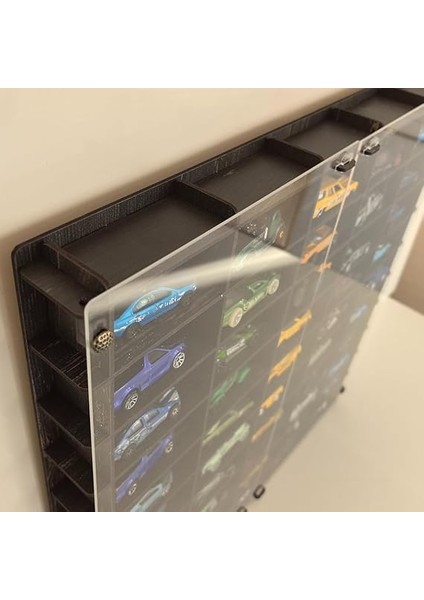 Kapaklı 1/64 Ölçek 50ARAÇ Hotwheels Matchbox Metal Araç Uyumlu Model Oyuncak Araba Rafı-Eskitme Siyah fiyatları