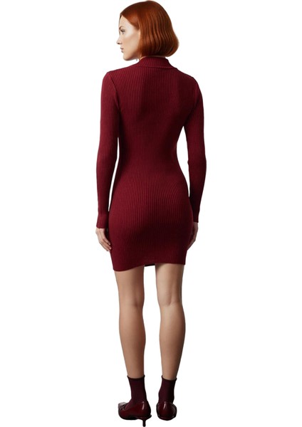 Kadın Bodycon Dik Yaka Uzun Kollu Triko Elbise Kış Sezonu Için Şık ve Rahat Günlük Giyim Seçeneği fırsatları