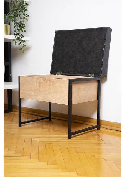 MDSPUF002 Metal Ahşap Sandıklı Puf Bank Oturaklı Ayakkabılık Ayakkabı Boya Fırça Kutusu Dolabı fırsatları