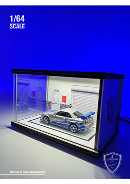 1:64 Ölçek Fast And Furious LED Işıklı Diorama Ahşap Malzemeden Üretim