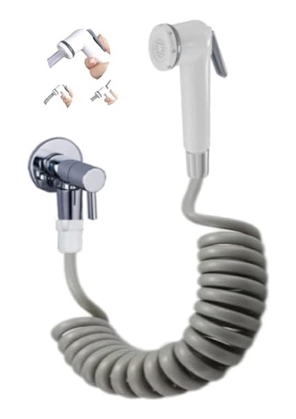 Spiral Taharet Matik ve Duş Seti (1.5 Metre Beyaz) modelleri